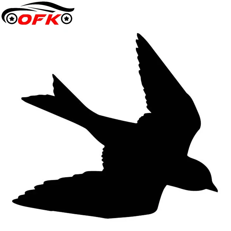 Levensechte Swallow Patroon Vinyl Decal Decoratie Lichaam Van Auto Sticker Zwart/Zilver 15.5Cm * 13.9Cm