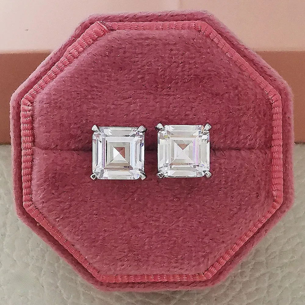 

Fashion Earring Princess cut AAAAA Zircon 925 Sterling silver korean Earrings for Women cheap items Wholesale shipping