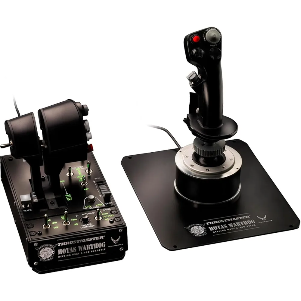 HOTAS Warthog Flight Stick, acelerador e painel de controle para simulação de vôo, réplica oficial da aeronave A-10C da Força Aérea dos EUA