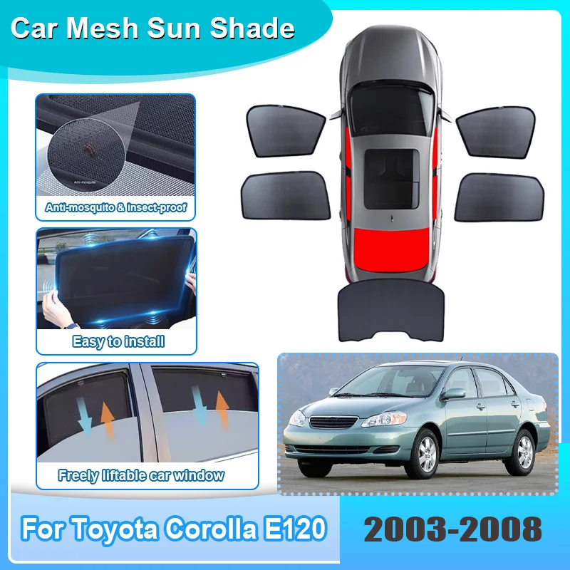 

Car Sunshade For Toyota Corolla E120 2003 2004 2005 2006 2007 2008 UV Protection Heat Insulation Curtain Mesh Car Accessories