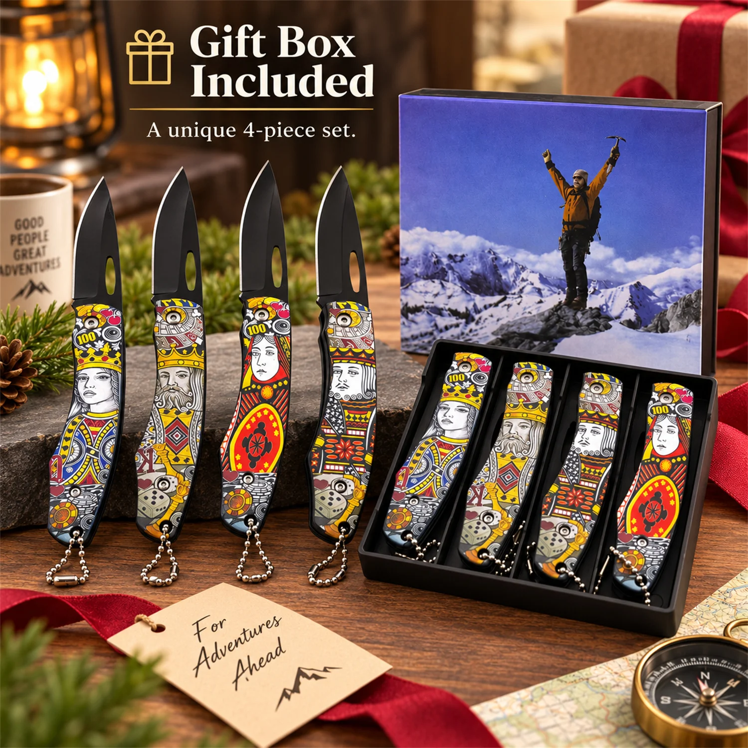 NEW 4 Pack Folding Knife Set w - огляд і ціна Woodworking Gifts For Men