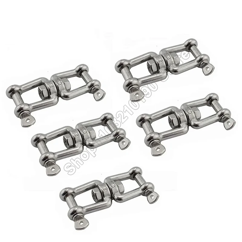 1Pc 304 Stainless Steel Jaw And Jaw  Anchor Chain Swivel Connecter Double Jaw Polished M4 M5 M6-M20 For Marine Boat Accessories