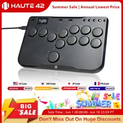 Haute42 Arcade Joystick Mini Hitbox Controller Arcade senza leva per PC/PS4/PS5/Switch Senza leva Arcade Stick Hitbox Fighting
