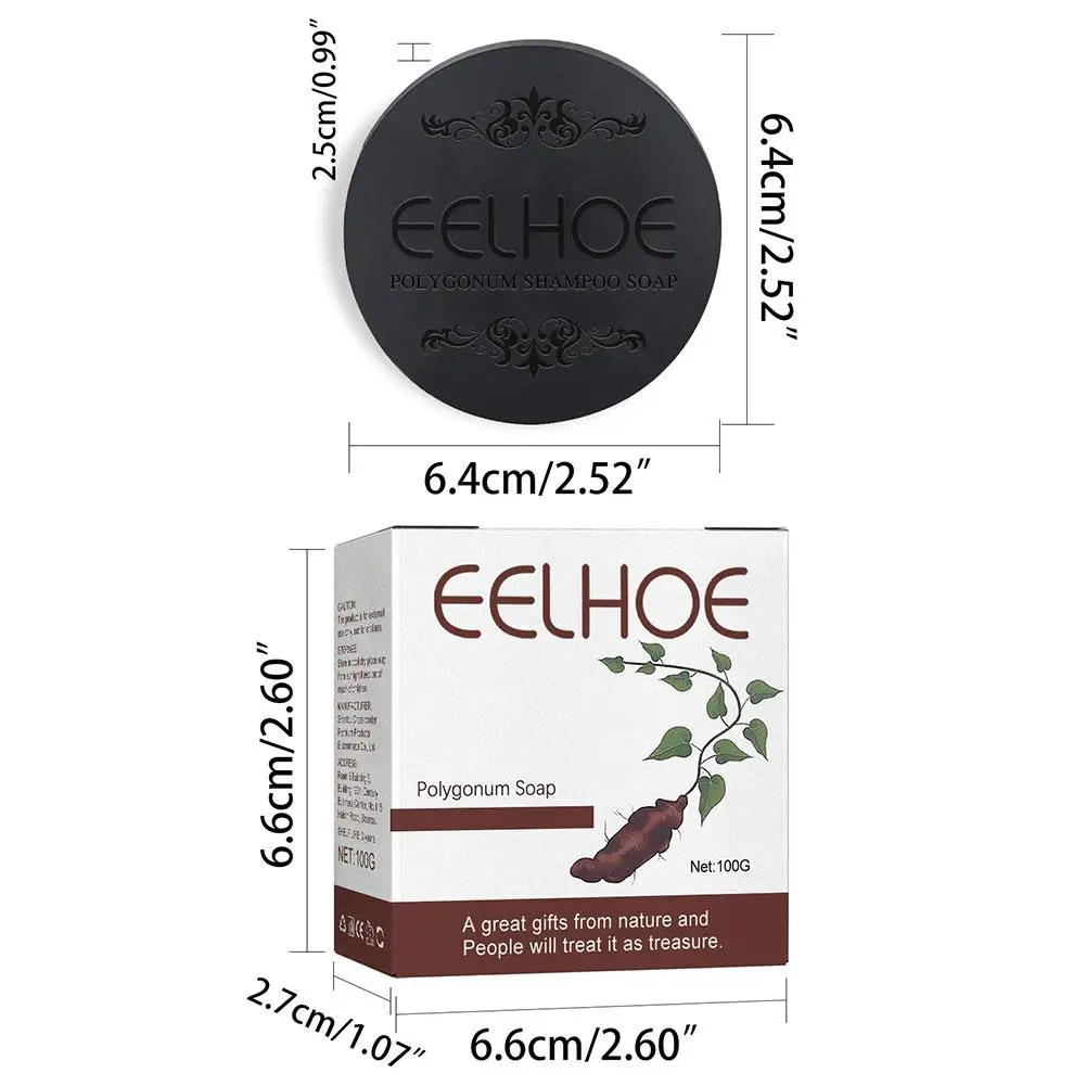 Eelhoe Shampoo Bar Polygonum Black Hair Shampoo Moisturizing Essence Hair Soap Anti Dandruff Damage Repair Shine Smooth For All