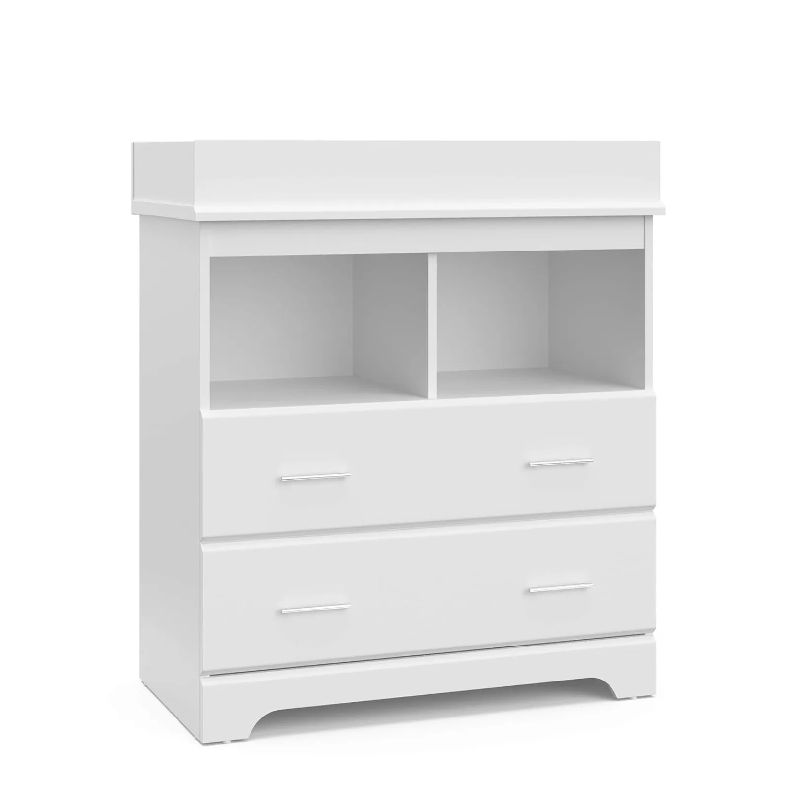 US  Brookside 2 Drawer Changing Table Dresser (White) – GREENGUARD Gold Certified, Easy-to-Match Chest of Drawers