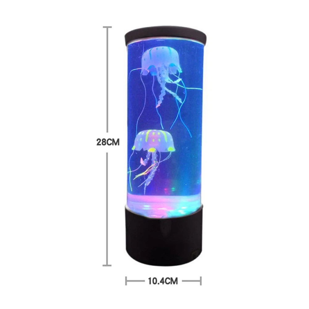 Jellyfish Tank Aquarium LED Lamp Bedside Decoration Lava Night Light Kids Gifts