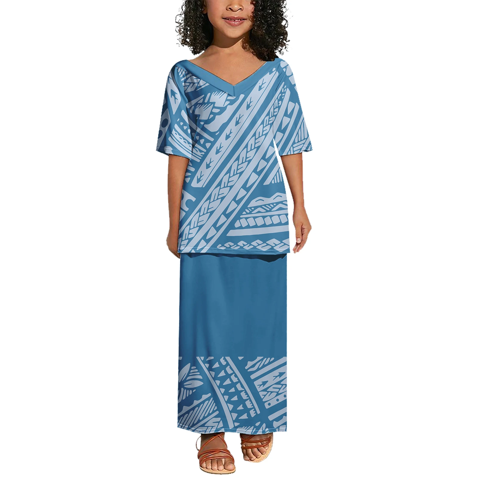 Tapa Polynesian Tribal Design ฮาวายชุดลําลองสําหรับผู้หญิง Custom Plus ขนาดเซ็กซี่ลึก V คอฤดูร้อนโอกาส Island Dress