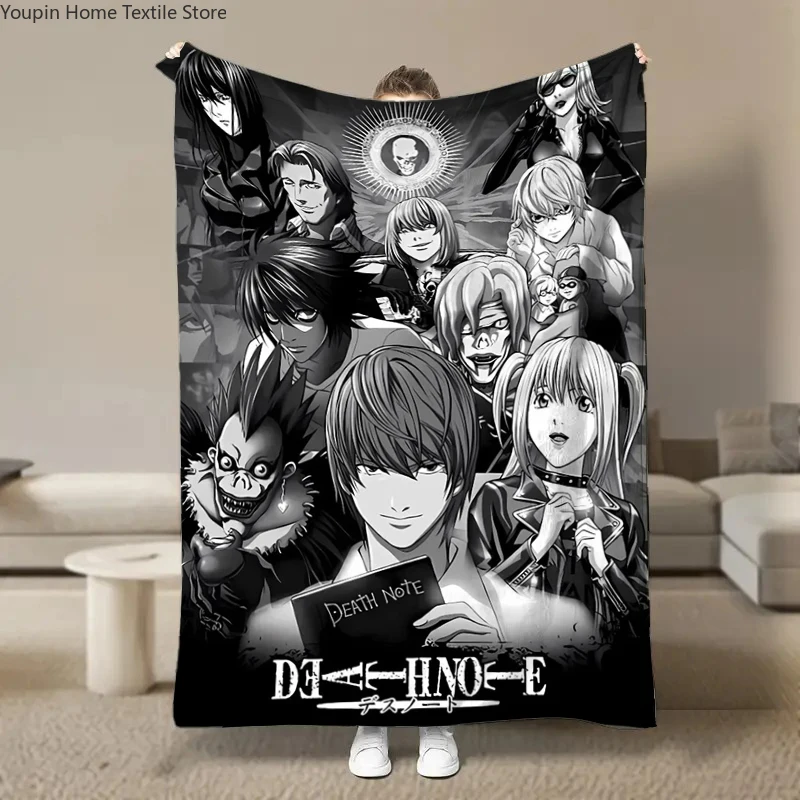 8 Size Aanime-Death-Note Flannel Blanket Fluffy Children and Adults Sofa Plush Bedspread Throw Lunch Blanket for Sofa Bed Gift view 3