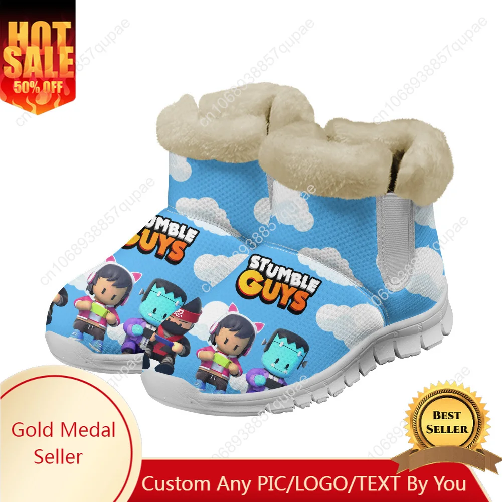 

Stumble Guys Snow Boots Anime Mens Womens Teenager Keep Warm Shoes Casual Snow Shoe Plush Soft High Quality Couple Custom Shoes