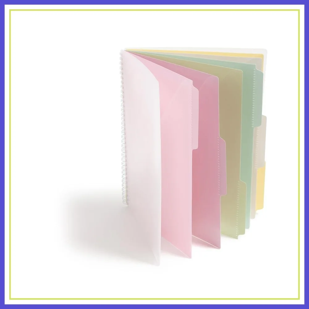 

Poly Project Organizer, 6 Tabs, 12 Pockets, Letter Size, Pastel, 1 Pack