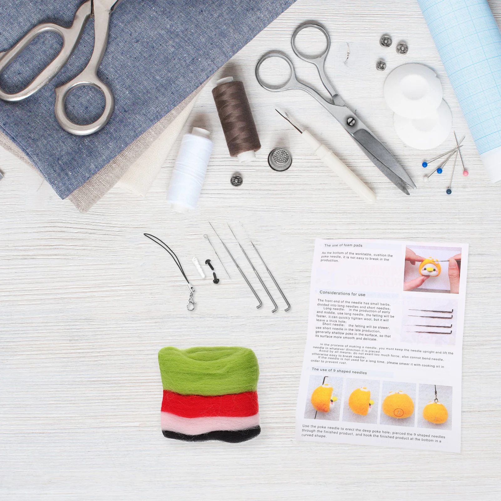 

Rabbit Diy Needle Felting Kit Wool Craft Supplies For s Adults Art Embroidery Gift (Watermelon Pattern)