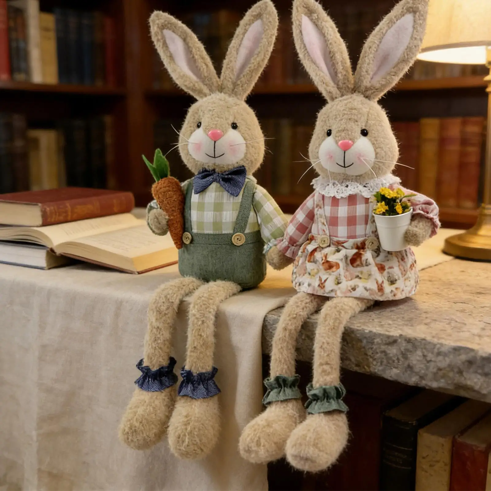 2026 Stuffed Bunny Long Leg Huggable Spring Decor Easter Long-Legged Bunny Plush Doll For Home Bedroom Living Room Desk Shelf