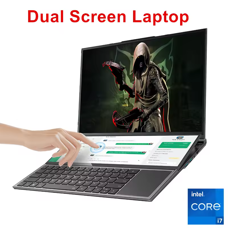 Topton Dual Screen Gaming Laptop 16 pollici IPS + 14 ''Touch Intel i9-10885H I7-10750H Max 64GB 4TB Slim Notebook Gamer PC Computer
