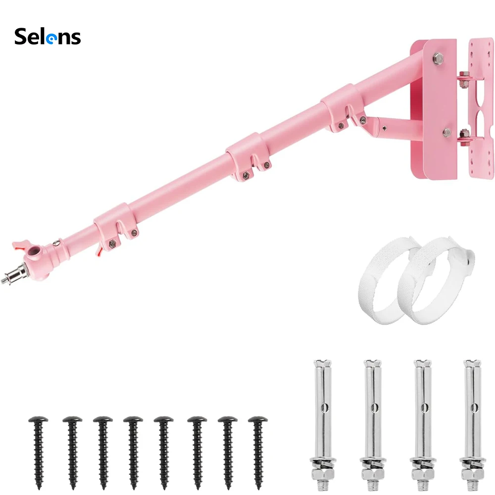 

Selens Pink Wall Mount Boom Arm For Photography Photo Studio Kits Video Wall Bracket Photography Props For Ring Light Softbox