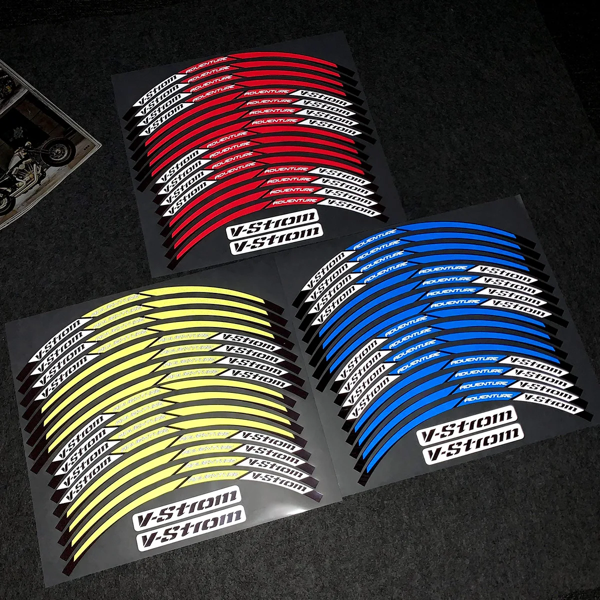 For Suzuki V-Strom 250 SX Vstrom 1000 1050 XT DL 650 Reflective Motorcycle Wheel Hub Stickers Motocross Rim Decals Accessories image 3