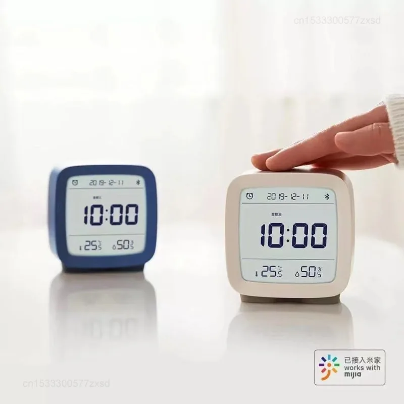 Imagem -02 - Xiaomi-qingping Despertador Bluetooth Sensor de Temperatura e Umidade Medidor Luz Noturna Ajustável Trabalhar com o Aplicativo Mijia Casas Inteligentes