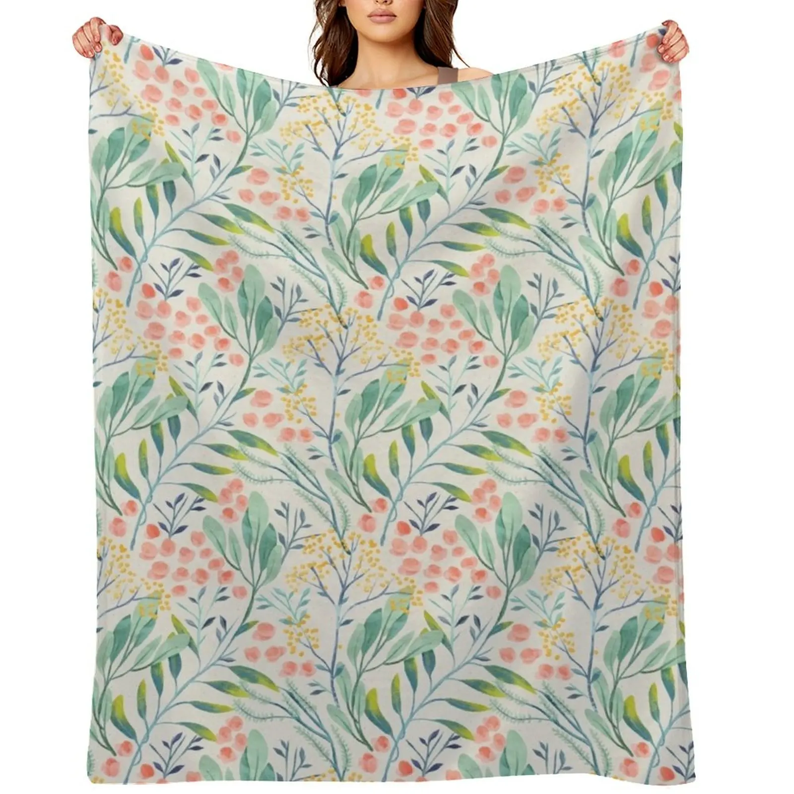 

Botanical Garden Throw Blanket Cute Plaid For Decorative Sofa Soft Big Blankets