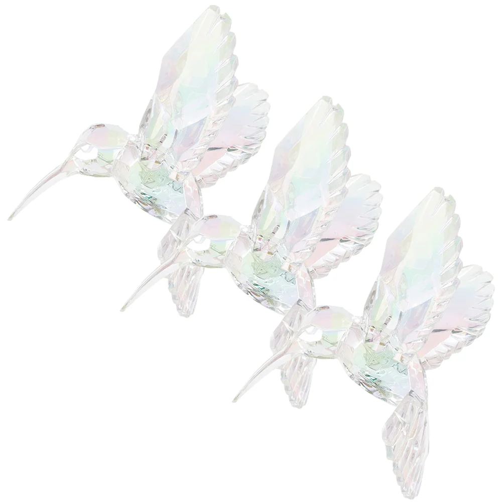 

3 Pcs Acrylic Crafts Symphony Home Flying Birds Decor Pendant Hanging Hummingbird Ornament Hummingbirds Shape Decoration