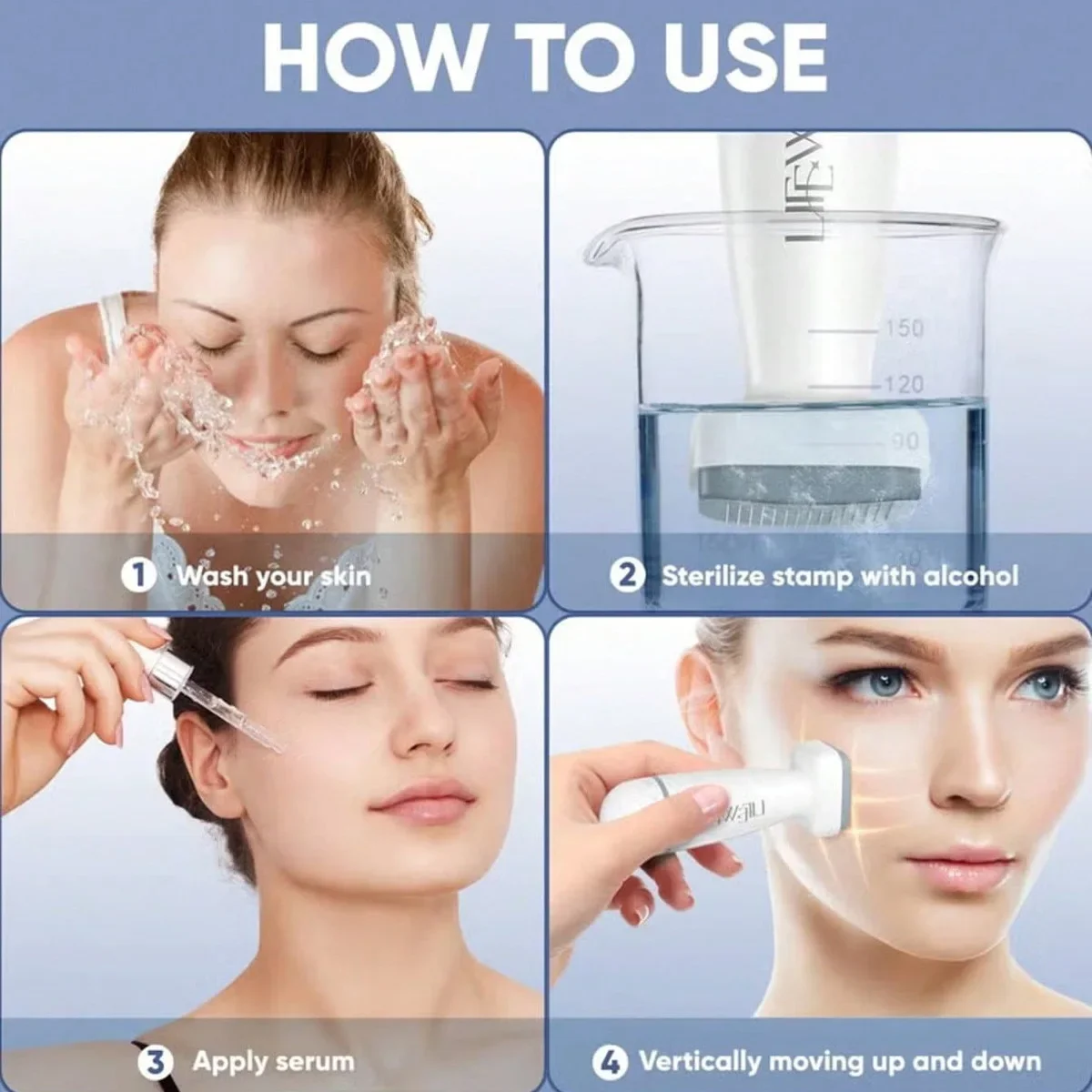 Bio 120 Nadeln 0,2 mm Derma Stamp, verstellbare Bio-Nadel, tragbares Hautpflegegerät für Gesicht, Kopfhaut, Bart und Körper – Detail 9