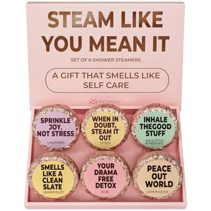 Shower Steamers Aromatherapy 6pack Gift Set, Gifts for Women, Essential Oil Shower Bombs, Spa Stress Relief Birthday Kit. Laven