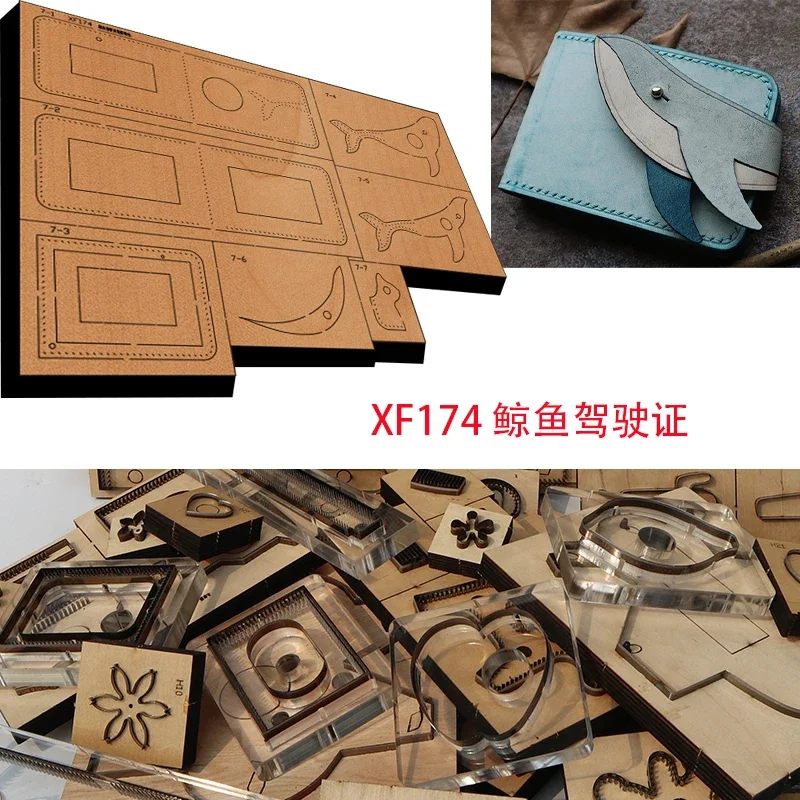 

New Japan Steel Blade Wooden Die Whale Wallet Card Case Leather Craft Punch Hand Tool Cut Knife Mould XF174 Leather Tools