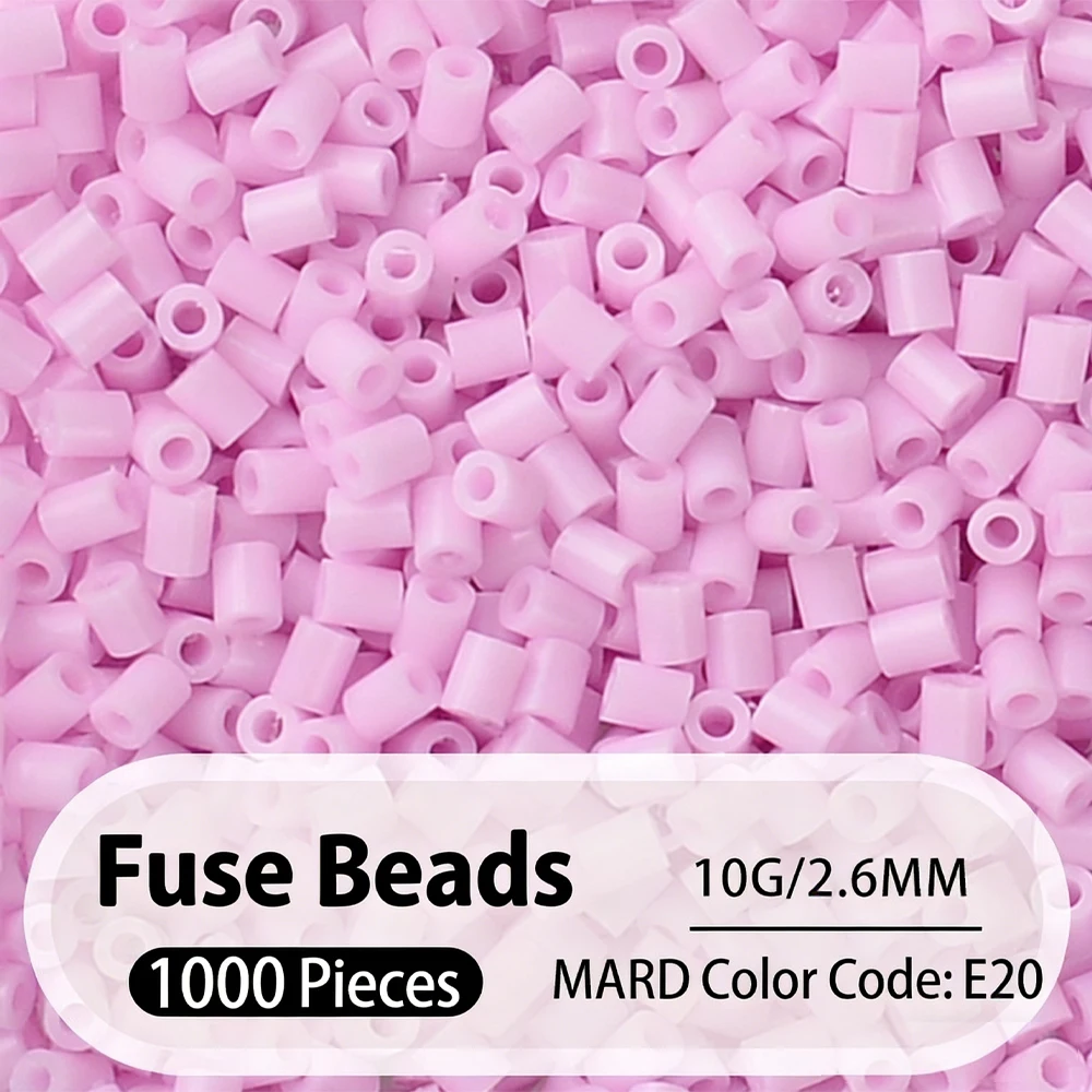 2.6mm Bulk Pink Color Series Perler Beads Refill Pack - 1000/5000pcs Fusible DIY Art Craft Fuse Beads for Mosaic Puzzle Kits