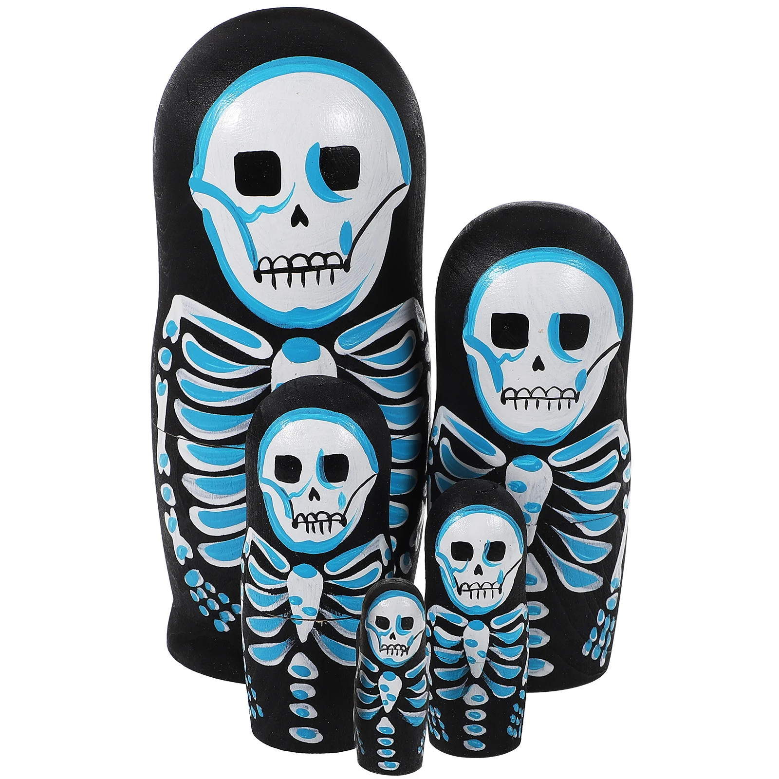 5 قطع من مجموعة جمجمة روسية، جمجمة التعشيش للأطفال والكبار، هدية تخزين مزخرفة لعيد الميلاد وعيد الحب