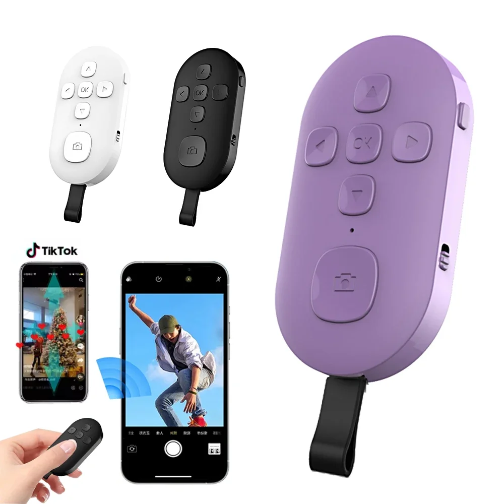 

Wireless Bluetooth Mobile Selfie Lazy Artifac Tiktok Remote Control Mobile Phone Bluetooth Controller For Xiaomi Apple,etc.