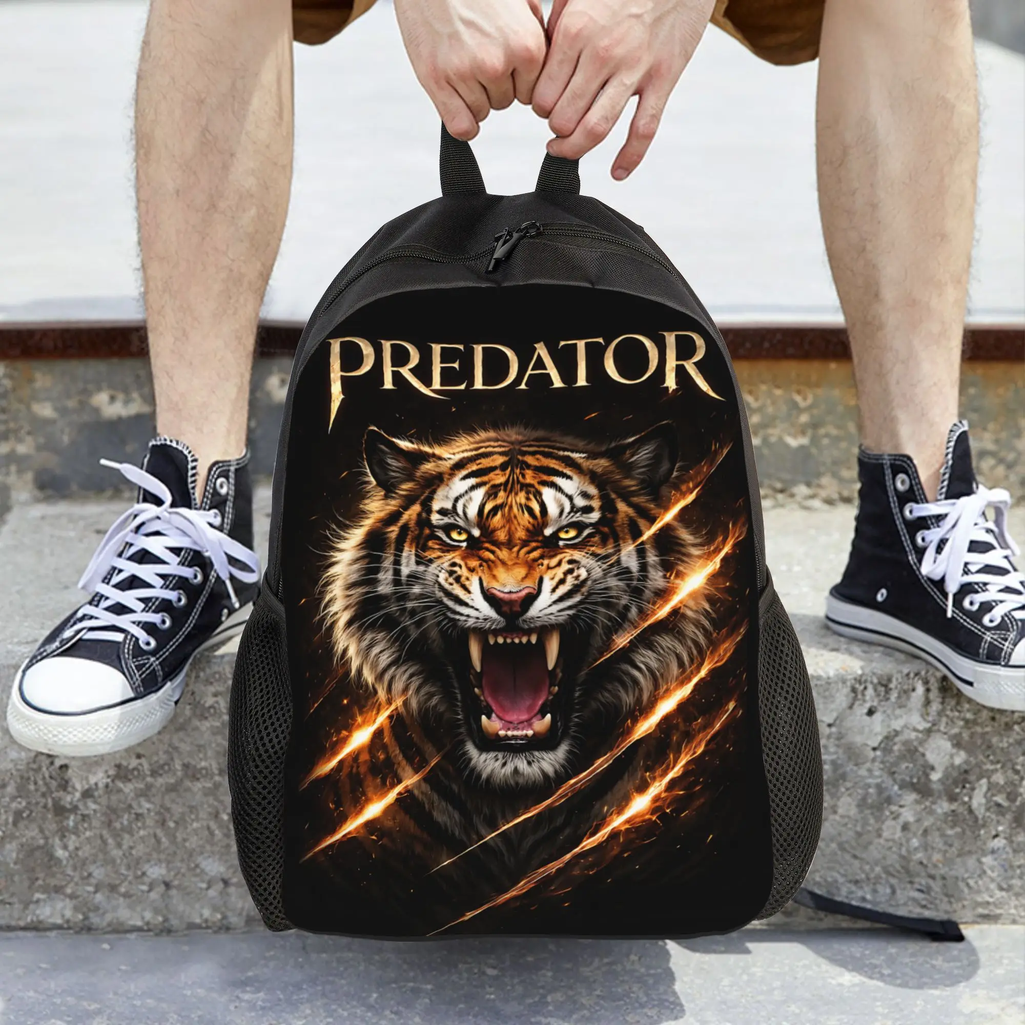 Fashion Tiger Fierce Wild Power Graphic backpack  mochila Light Travel Retro Washable Rucksack