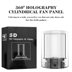 3D Hologram Projector Fan 360 Degree Viewing Angle Cylindrica Screen Advertising Display Machine LED Light Beads WIFI Control