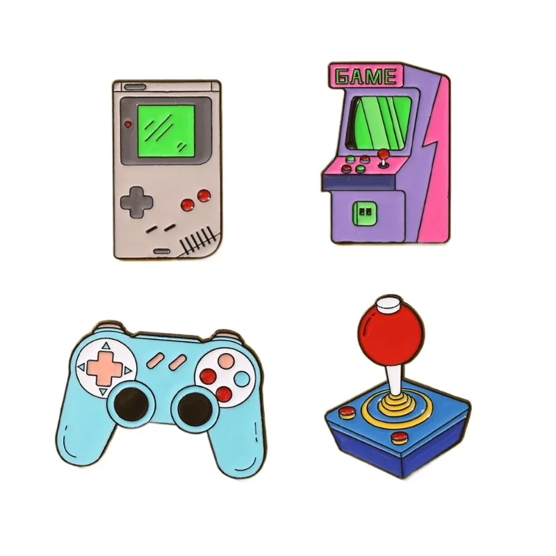 Trendy Game Console Series Badges, Cartoon Arcade Machine-Shaped Alloy Pins, Accessories for Clothing Bags, Gifts for Friends