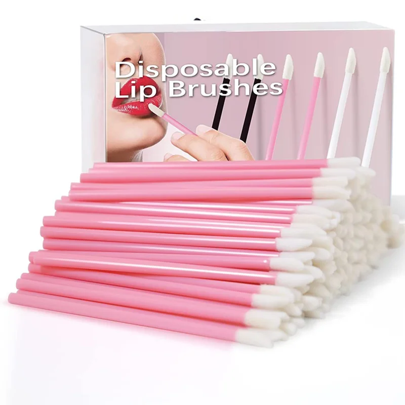 CNKESS  The disposable 50PCS Makeup fluffless Lip Stick applicator is delicate soft and easy to create the perfect lip makeup