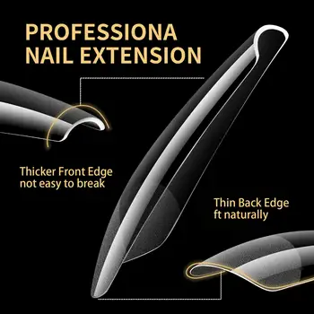 Nové měkké gelové falešné tipy 480 ks mandlové čtvercové rakevní francouzské polomatné falešné presované akrylové nehty plné krytí americké kapsle 10 nejlepší prodej Americké kapsle - №5