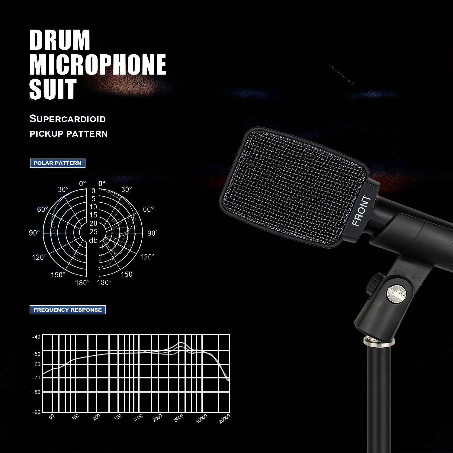 Afbeelding 6: Nieuwe 906-instrumentopnamemicrofoon Professionele dynamische drummicrofoon voor podiumprestaties Live streaming Studio Room HD Sound