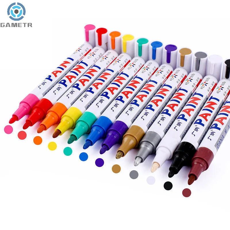 Waterproof Cars Wheel Tire Oily Mark Pen Auto Rubber Tyre Colorful Permanent Paint Pen Graffiti Touch Up Paint Marker Pen