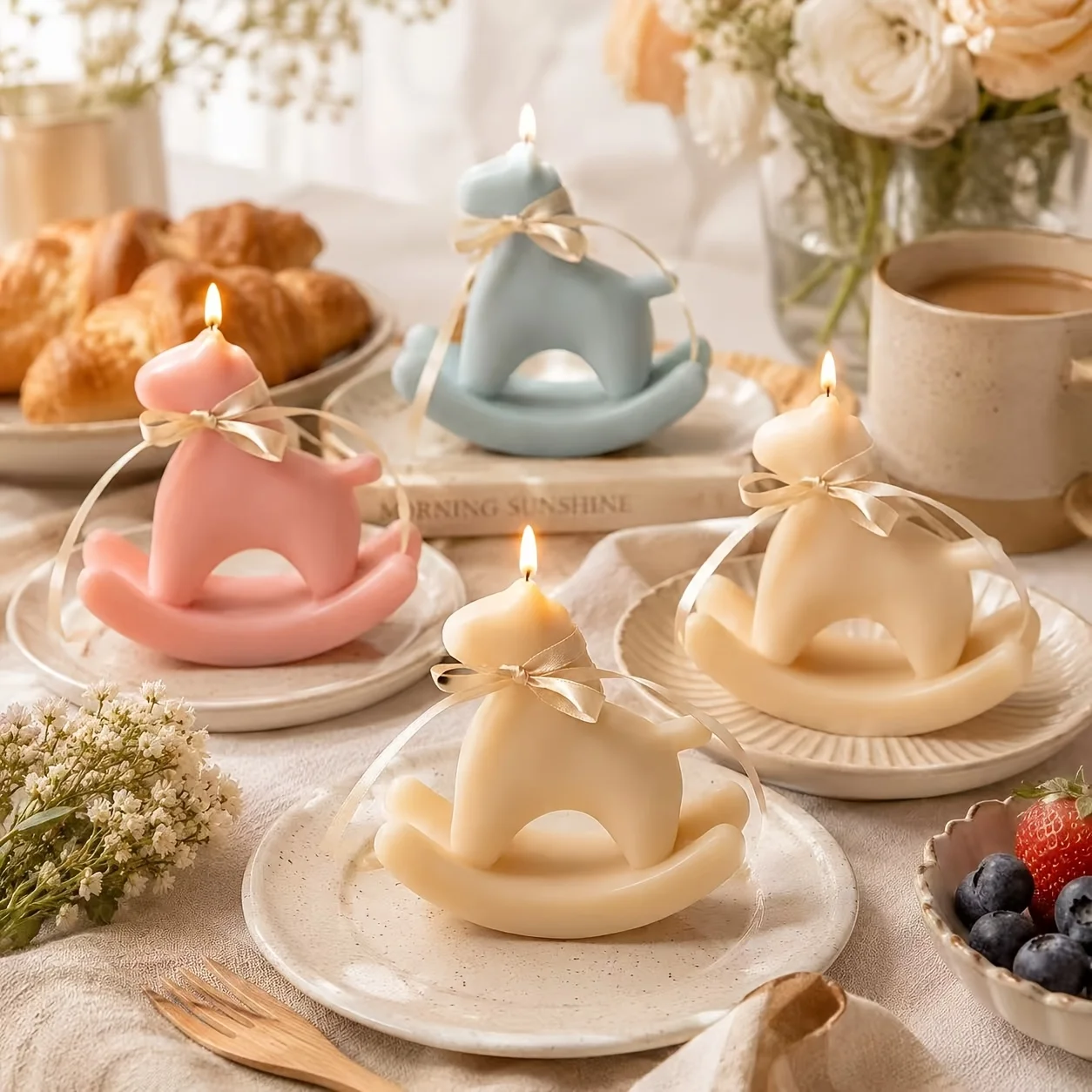 1pc Rocking Horse Silicone Candle Mold, Creative Cute Rocking Horse Aromatherapy Candle Mold Home Decoration/Gift Ornament Epoxy