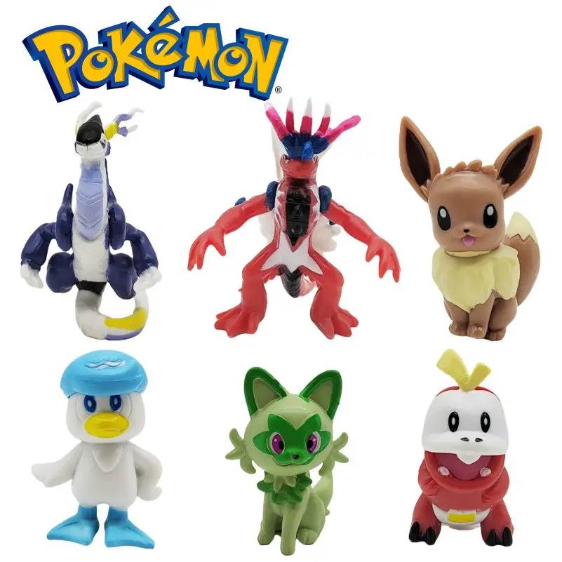 6.5-8 Cm Pokémon Scarlet and Violet Cartoon Action Figures Doll Koraidon Miraidon Sprigatito Fuecoco Toy Collect Model Kids Gift