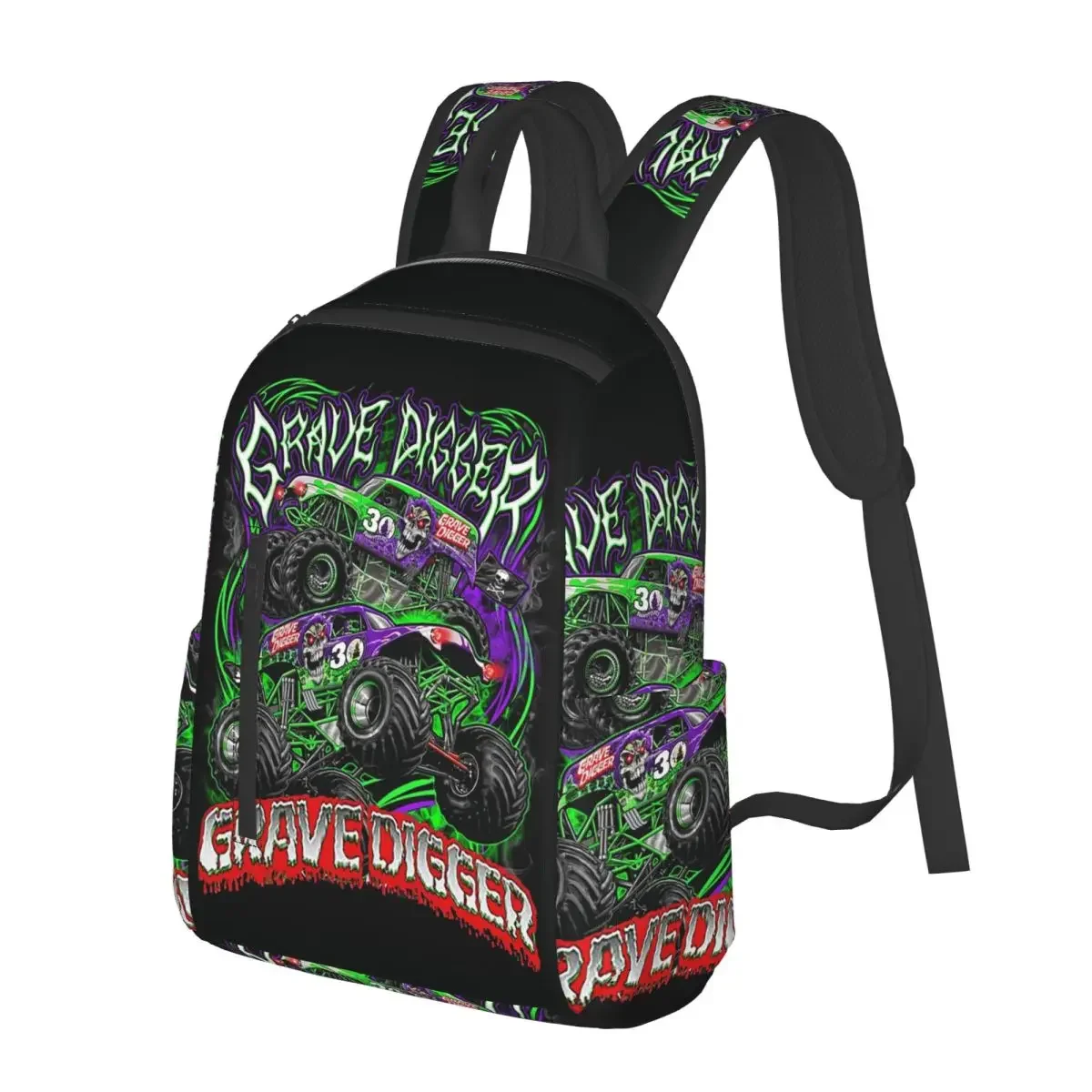 

Monster Jam Grave Digger Monster Truck Art Fans Student Backpack School Bag for Men Women Fashion Bookbag Shoulder Bags