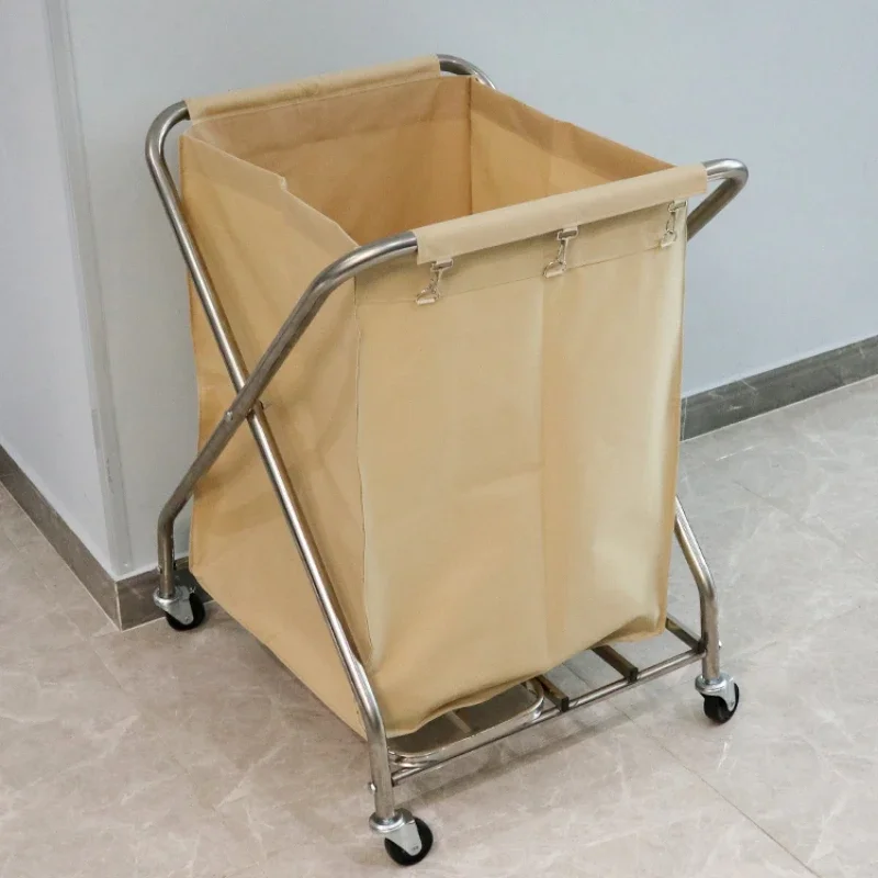 Hotel folding linen cart, hotel room service cart, stainless steel cart