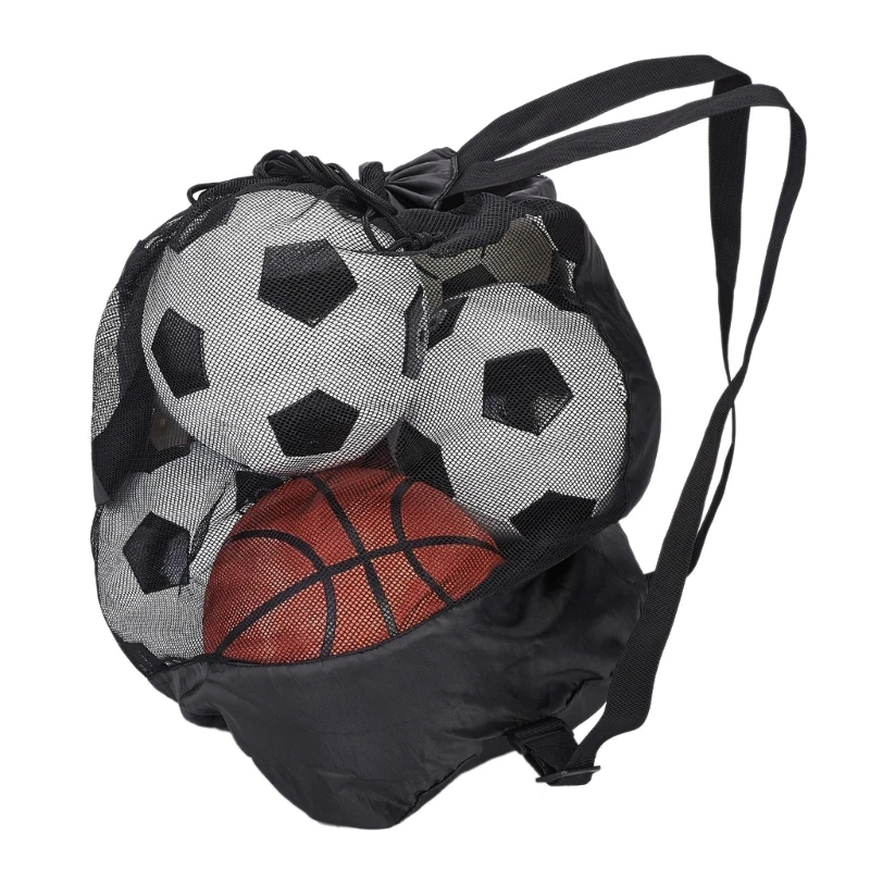 Large Capacity Net Ball Bag Portable Basketball Carry Bag for Outdoor Exercise