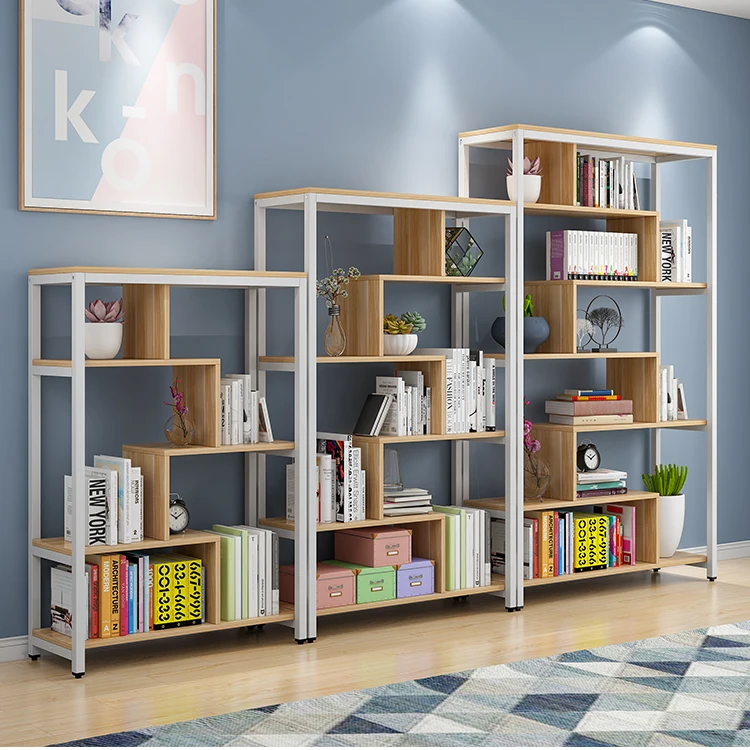 2021 new design modern creative corner library bookcase office furniture wooden bookshelf