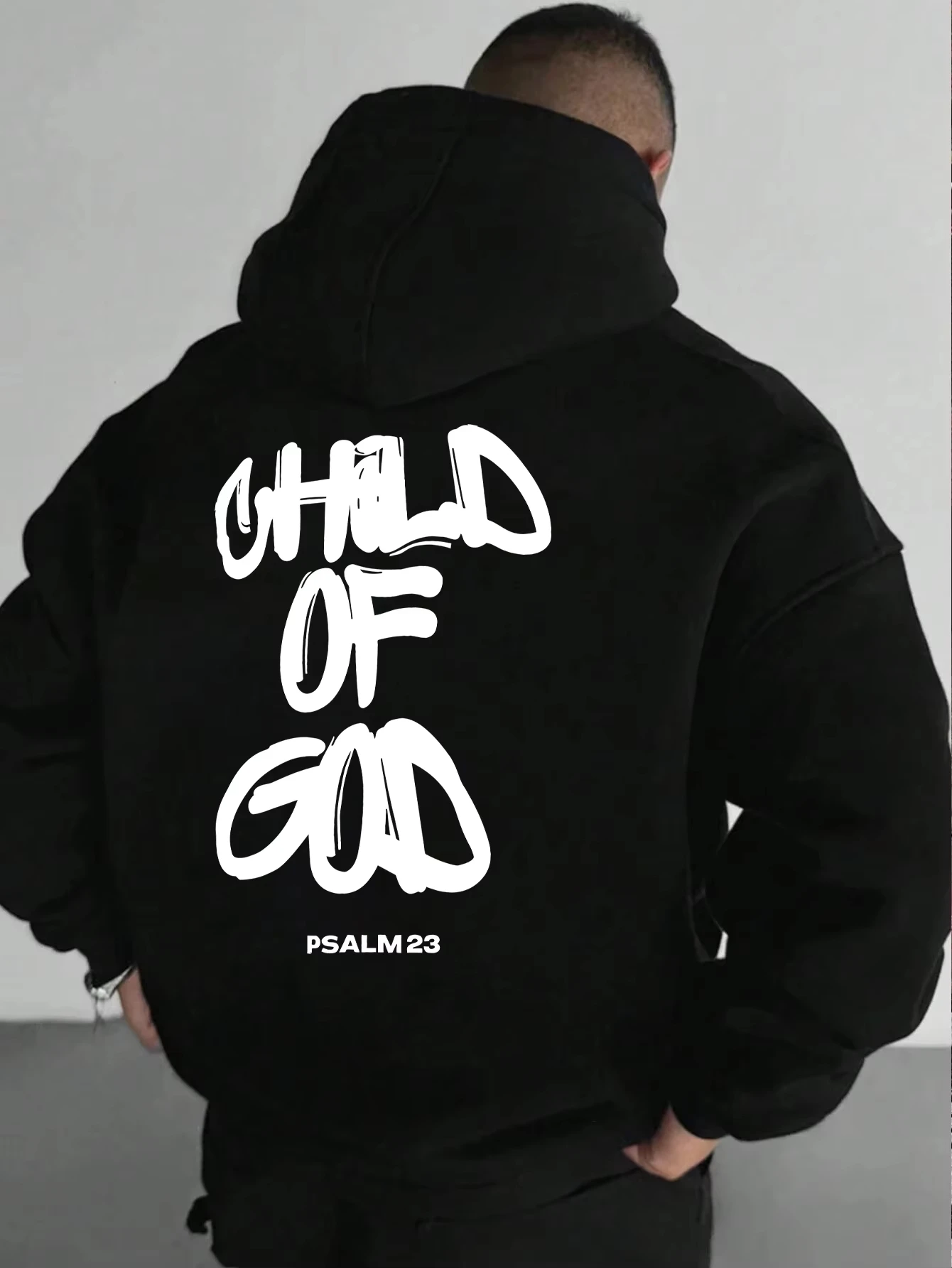 Child Of God Psalm 23 Design Men Hoodies All-Match Fleece Hoody Loose Soft Tops Pocket Clothes Casual Fashion Streetwear