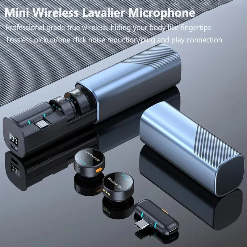 

Беспроводной петличный микрофон для iPhone Android, мини-клипса/магнитный микрофон для смарт-устройств, видеоблогов/видеозаписи/интервью