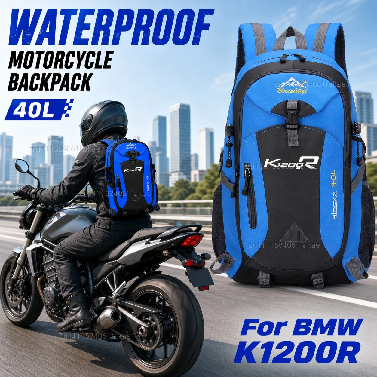 

For BMW K1200R K1200S K 1200 R K 1200R Motorcycle Backpack 40L Waterproof Travel Backpack Outdoor Hiking Camping Daypack