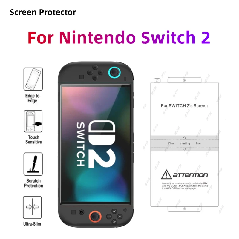 

3pcs HD Screen Protector for Nintendo Switch 2 Model 2025 Clear Hydrogel Film For Switch2 Anti-Scratch Protective Film