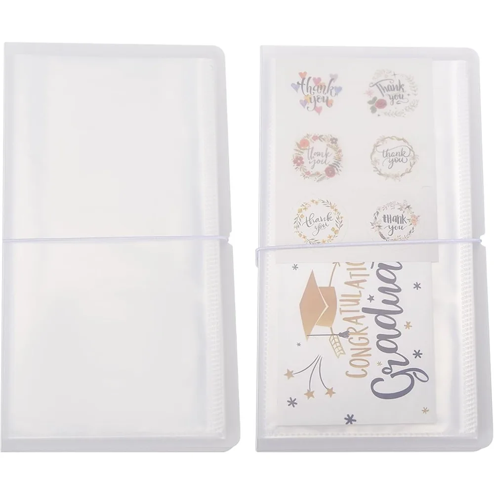 

2 Books Sticker Storage Book 100 Pcs Clear Storage Book Large Sticker Organizer Book for Journal Sticker Organization Organizer