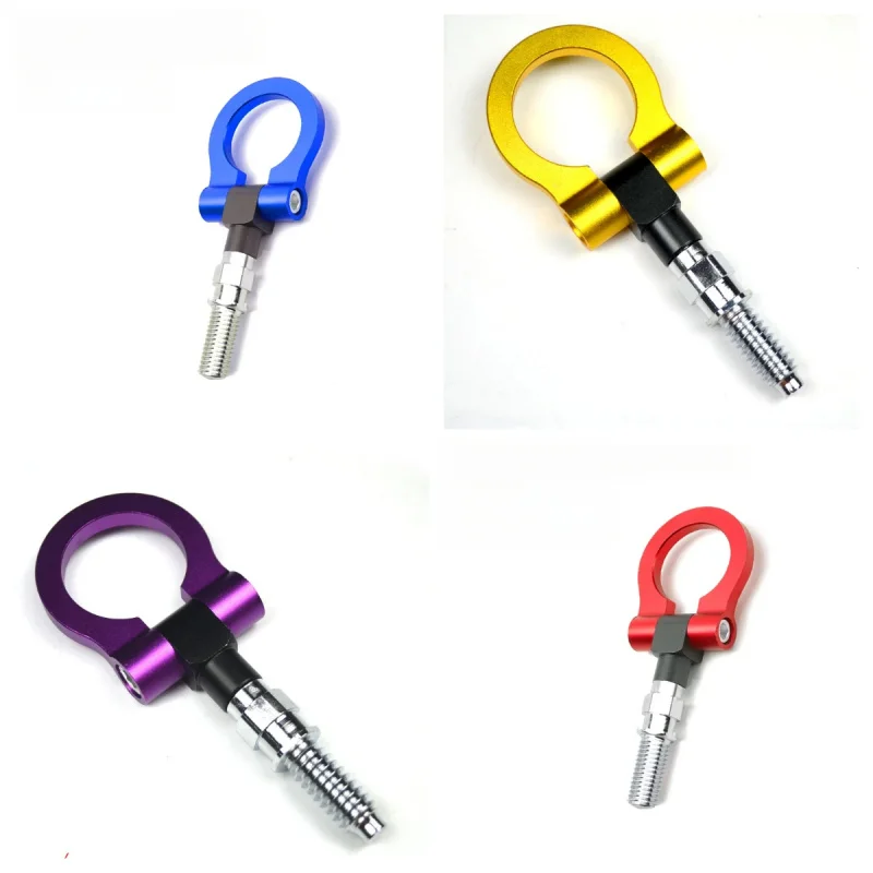 Car Style Racing Tow Trailer Hooks For European Japanese Front Rear Towing Bars Billet Aluminum for BMW  Honda Toyota Subaru BYD