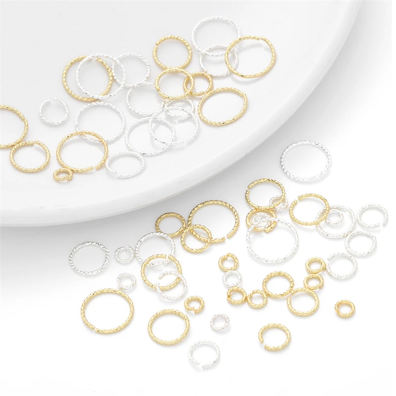 20pcs 4/6/8/10mm Silver/14K Gold Plated Brass Jump Rings Open Loops for Bracelet Necklace Earring DIY Jewelry Making Findings