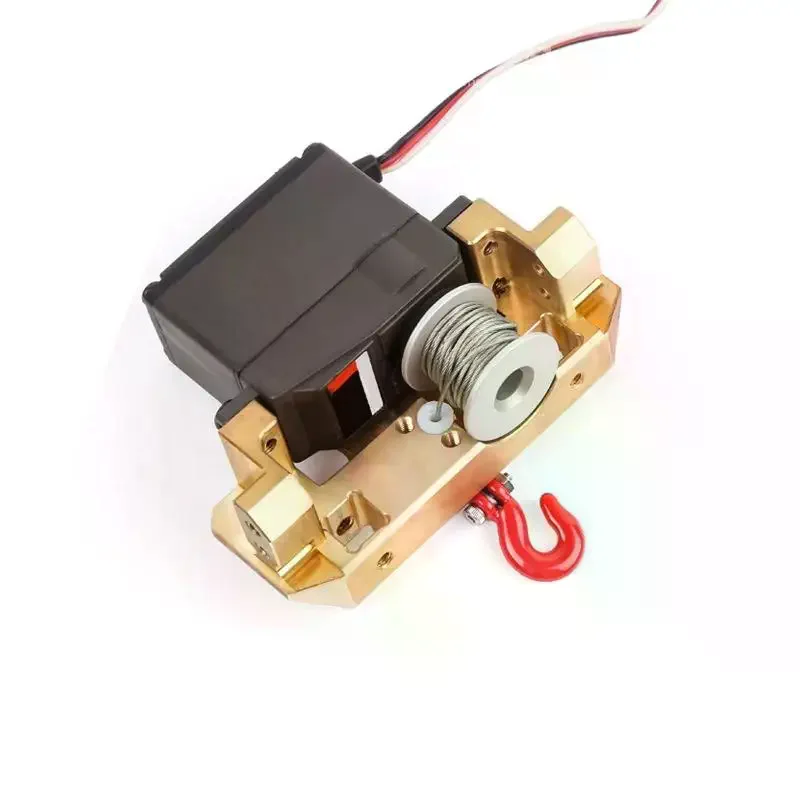 Car 25T Steering Gear Servo Winch Spool Wheel Drum Steel Wires Trailer Hook For 1/10 RC Crawler Tool