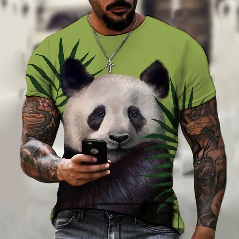 Panda Animal 3D Printing Men's T-shirts Hot Selling Wholesale Summer Short Sleeve Fashion Trend